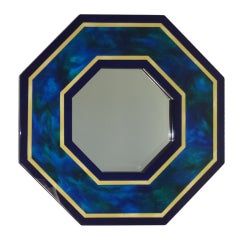 Vintage French Octagonal Lacquered Mirror