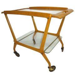 Antique Italian Maple Bar Cart