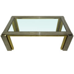 Vintage French Multi Panel Chrome Coffee Table