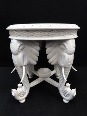 Vintage Carved Elephant Side Table