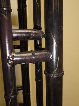 Vintage Faux Bamboo Metal Etagere