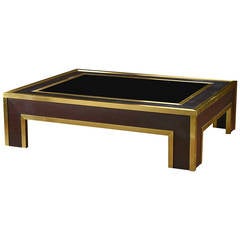 Vintage Deep Brown Lacquered Oak Coffee Table Vintage Deep Brown Lacquered Oak Coffee Table