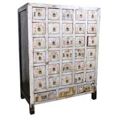 Antique Chinese Poplar Medicine Cabinet 
