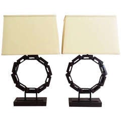 Pair of Exceptional Industrial Gear Lamps