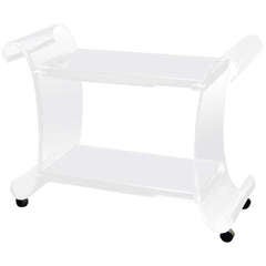 Mid Century Lucite and Mirror Two Tier Bar Cart Mid Century Lucite and Mirror Two Tier Bar Cart