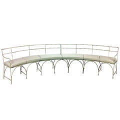 Two Piece Curved French Antique Metal Bench
