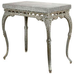 Antique Granite and Wrought Iron Table