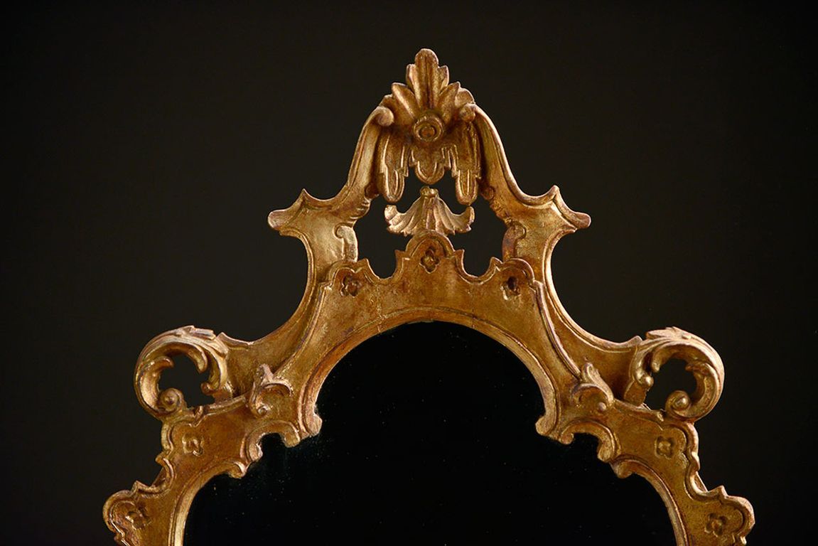 Mid-20th Century Vintage Italian Gilt Hand-Carved Mirror