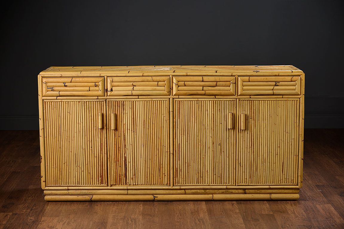 Vintage French Bamboo Buffet For Sale at 1stDibs