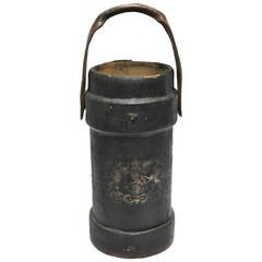 Antique English Leather Ammunition Case with Crest