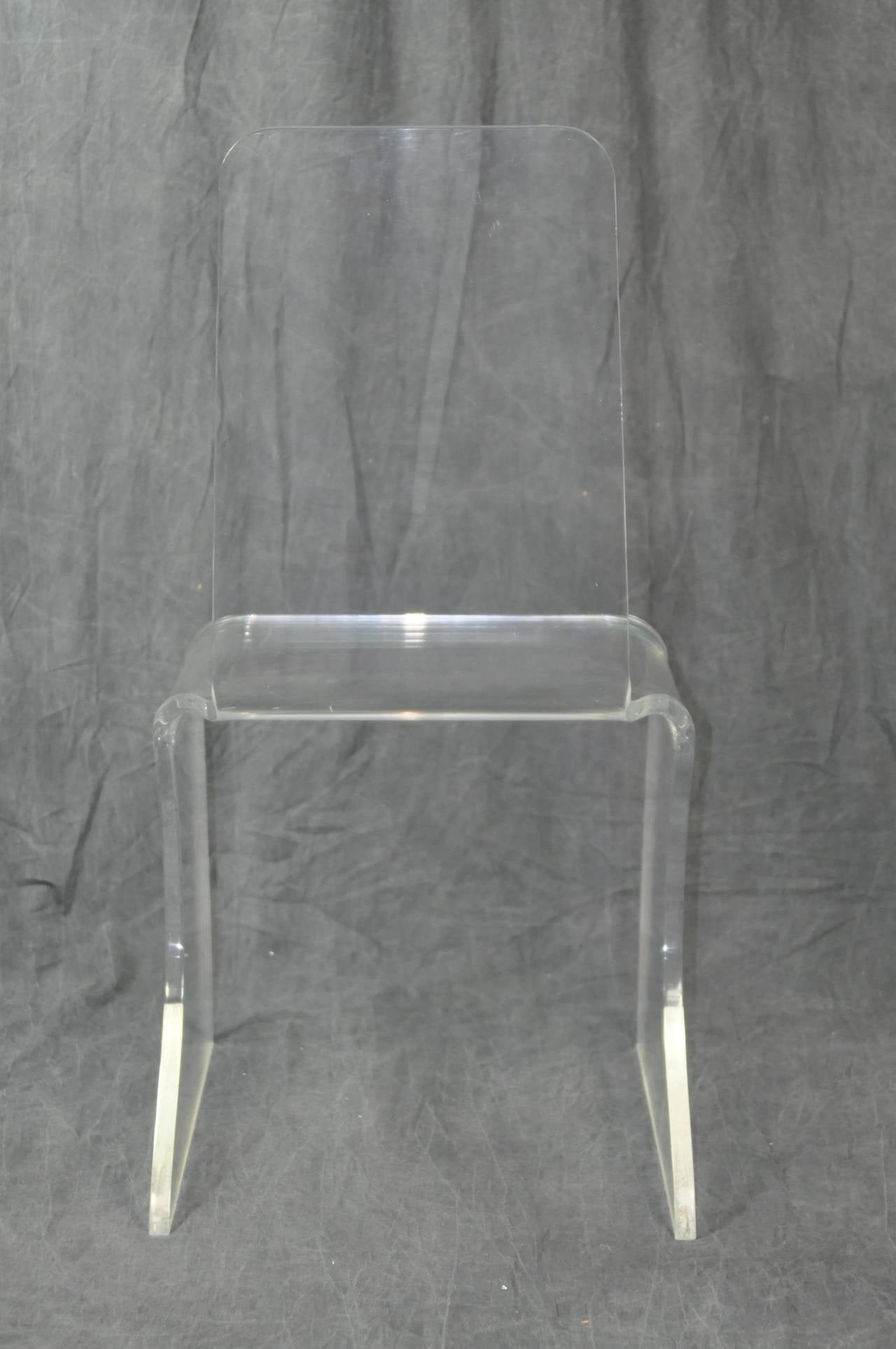 American Set of Four Vintage Acrylic Dining Chairs For Sale