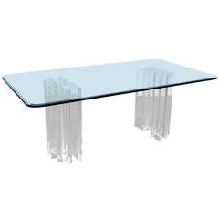 Vintage Lucite Two Piece Dining Table