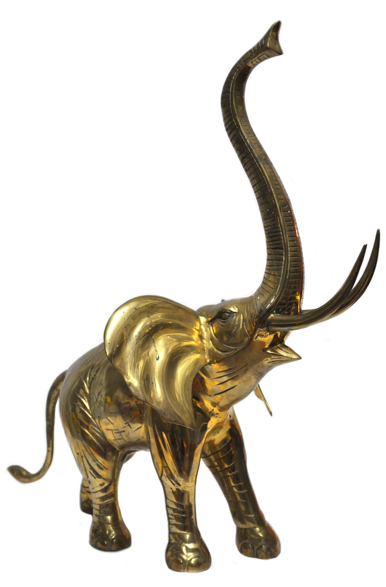 American Vintage Large Oversale Brass Elephant