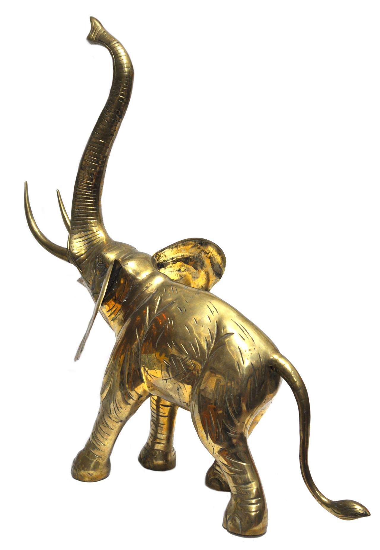 Late 20th Century Vintage Large Oversale Brass Elephant