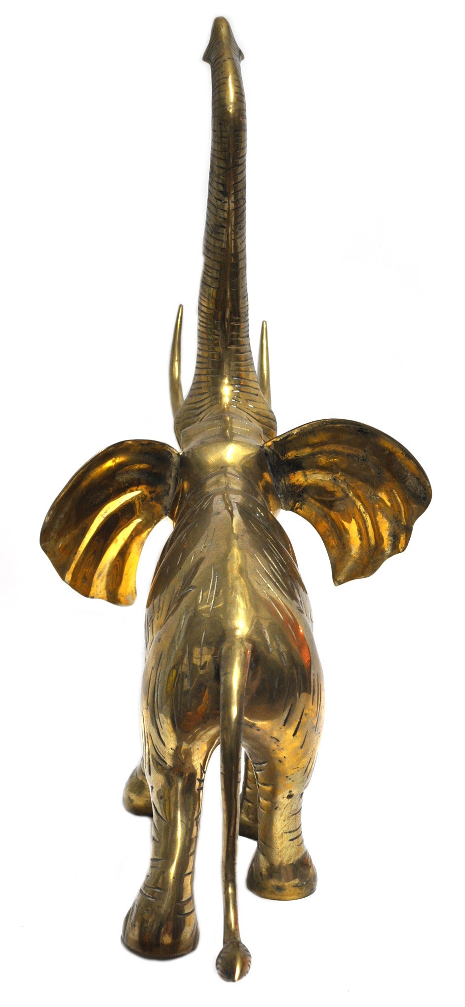 Vintage Large Oversale Brass Elephant 3