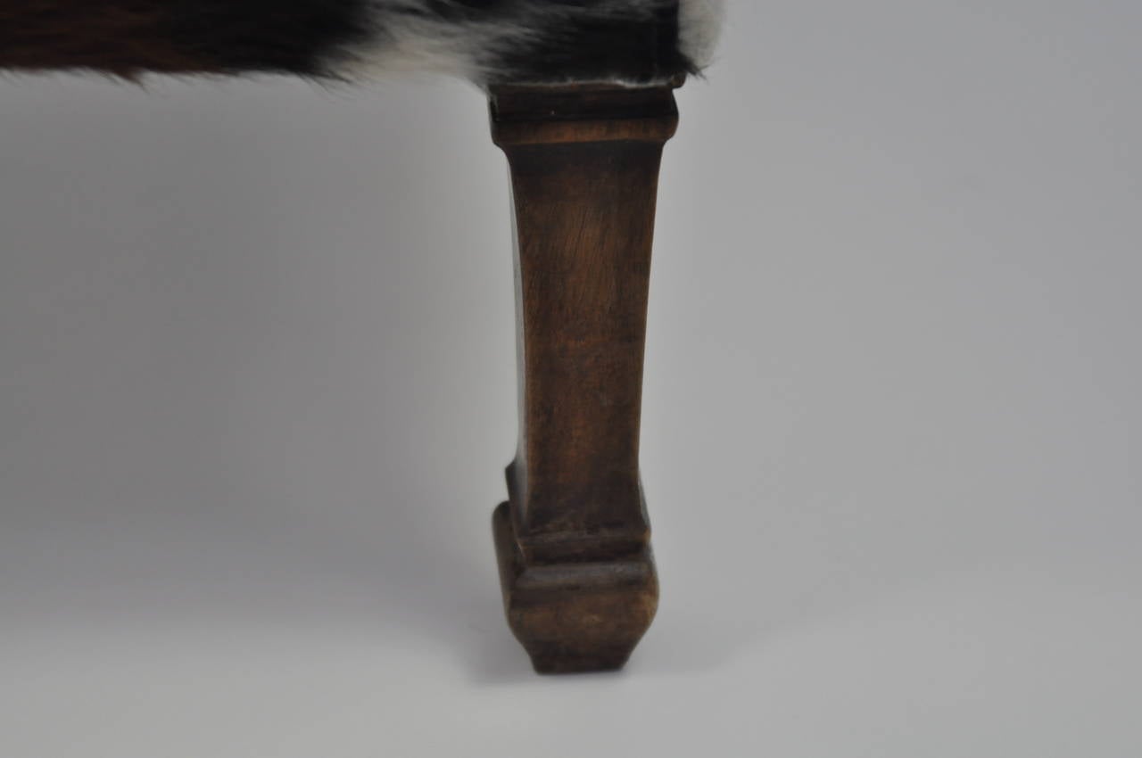 Antique French Cowhide Stool 2