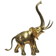 Vintage Large Oversale Brass Elephant