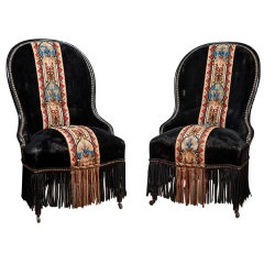 Pair of Antique Napoleon III Fireside Chairs