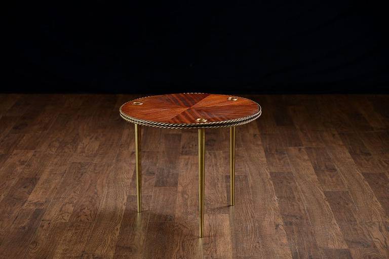 Mid-20th Century Set of Two Vintage Round Stacking Side Tables For Sale