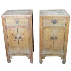 Pair Of Antique Chinese Pine Tea Stands
