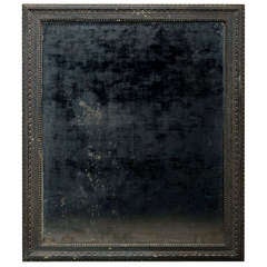 French Carved Original Black Painted Mirror