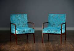 Antique Scandinavian Walnut Arm Chairs