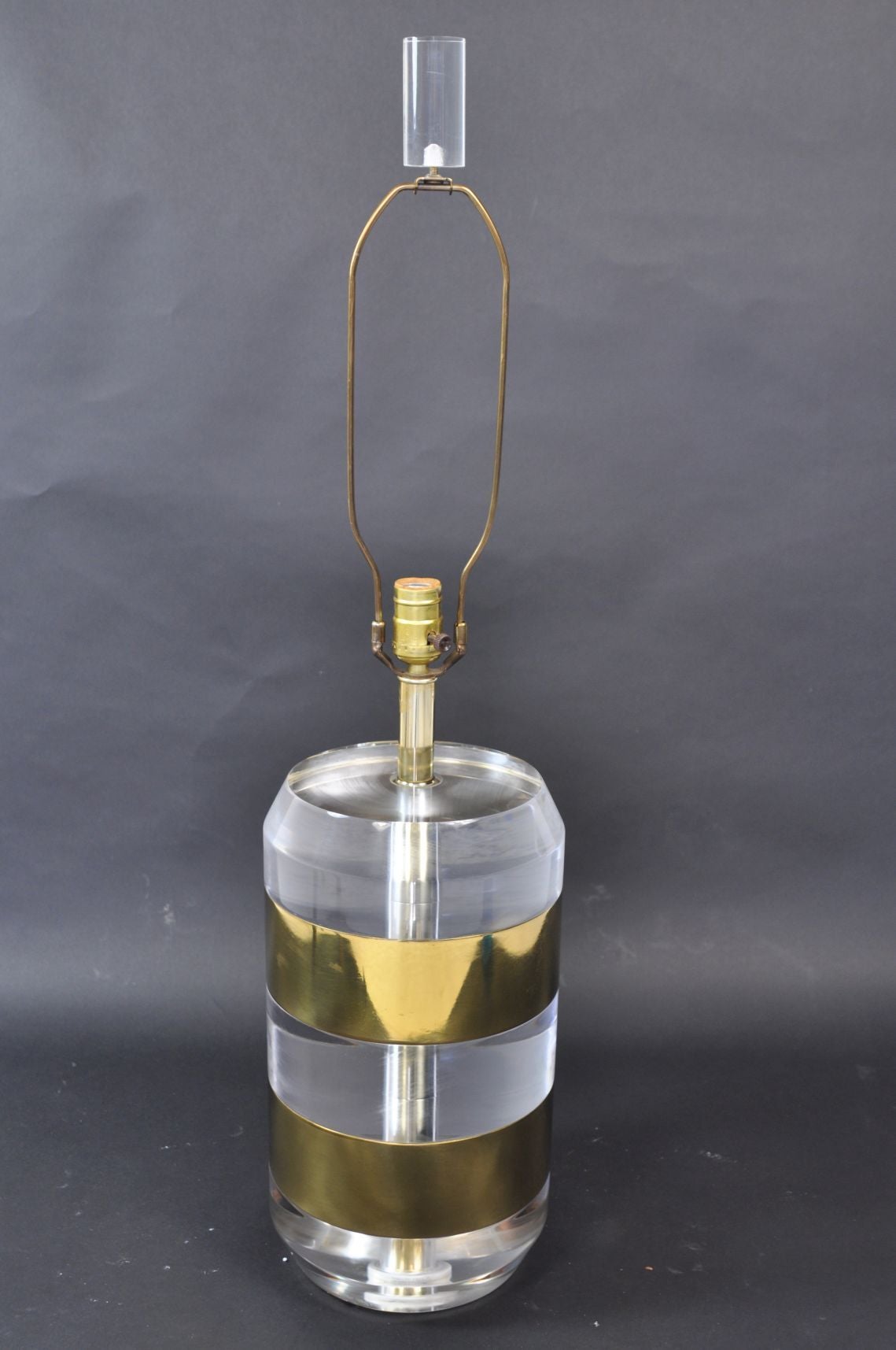 American Vintage Lucite and Brass Karl Springer Lamp