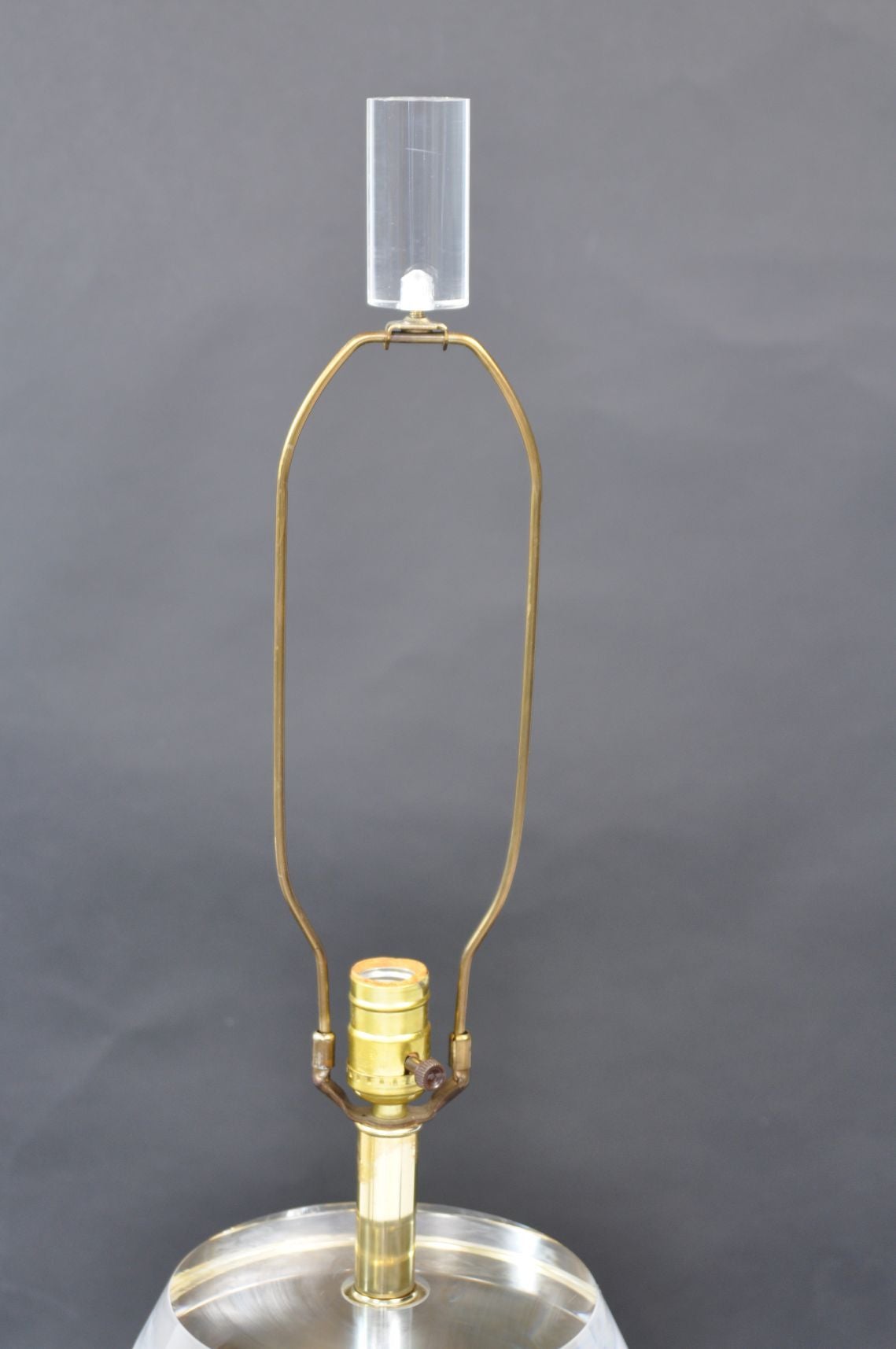 Vintage Lucite and Brass Karl Springer Lamp 4