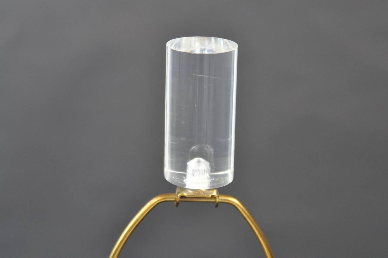 Vintage Lucite and Brass Karl Springer Lamp 5