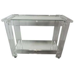 Vintage Lucite Two Level Bar Cart