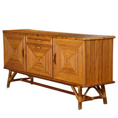 Antique French Rattan and Bamboo Buffet