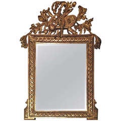 Antique Italian Gilt and Red Carved Mirror