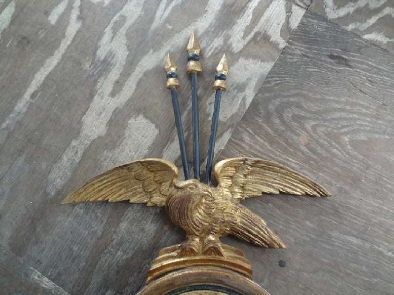 Vintage Pair of Italian Gold and Black Eagle Mirror Sconces 1