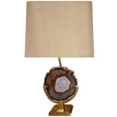 Willy Daro Bronze and Agate Lamp Willy Daro Bronze and Agate Lamp