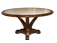 Delfine Macassar Ebony and Shagreen Table with Brass Detail