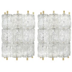 Pair of Venini Glass Sconces 12