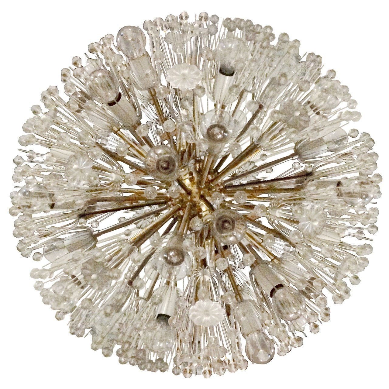 Austrian Large Flower Ball Chandelier For Sale