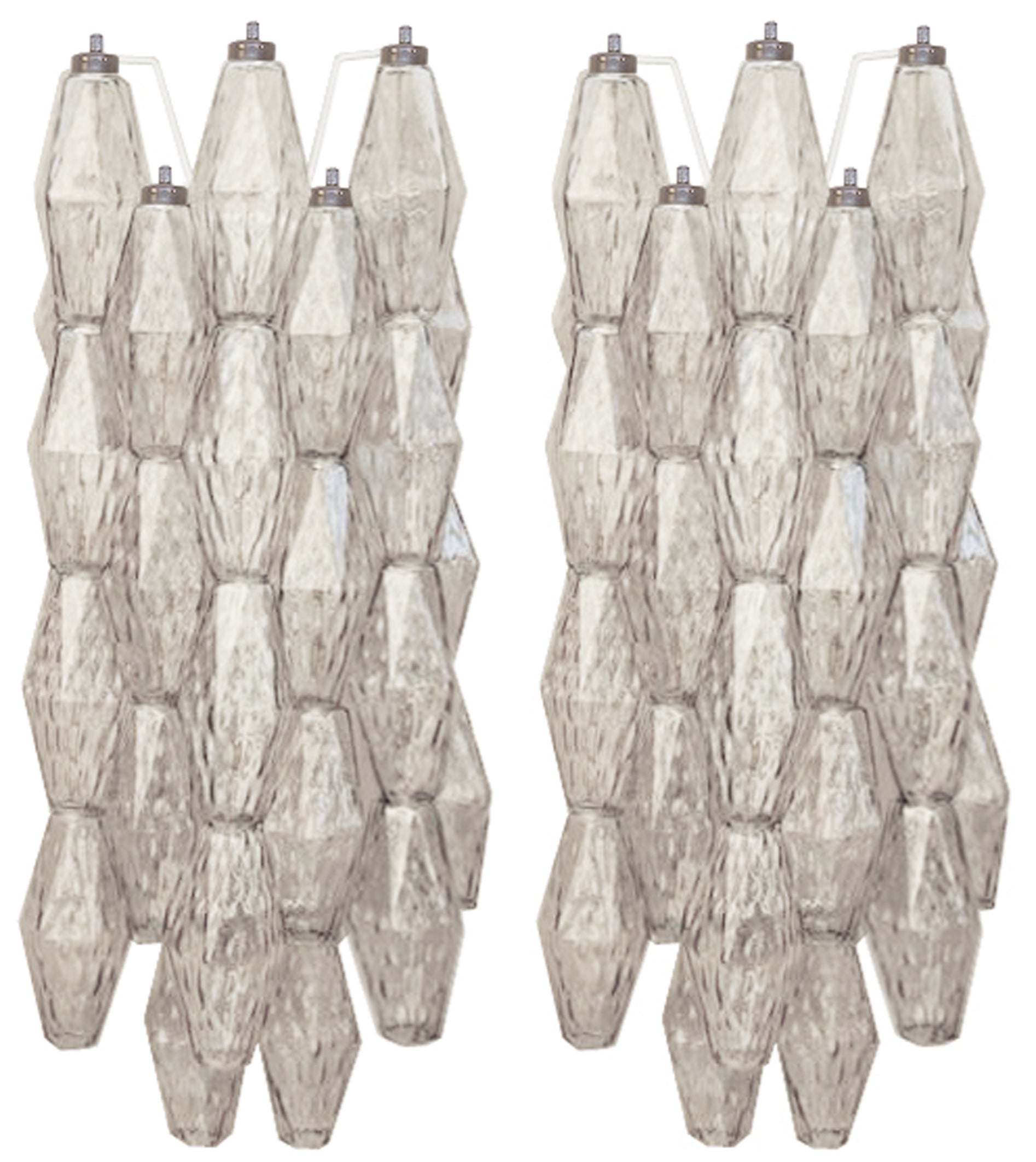 Pair of Sconces with Polyhedral Shaped Glass