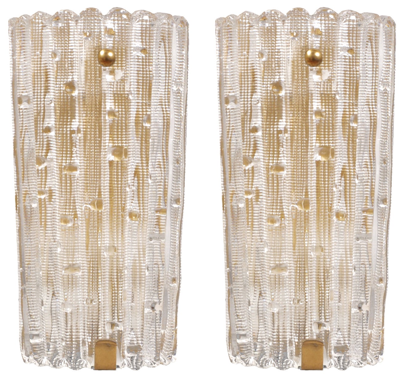 Pair of Carl Fagerlund for Orrefors Glass Sconces / 5 Pair Available