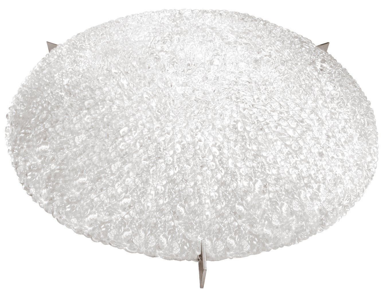 Kalmar Round Textured Glass Ceiling Fixture / 2 Available For Sale
