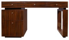 Macassar Ebony Desk with Bronze Pulls