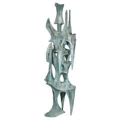 Large Abstract Patinated Bronze Sculpture "Conquistador" by BJ Las Ponas 7