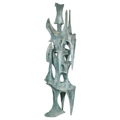 Large Abstract Patinated Bronze Sculpture "Conquistador" by BJ Las Ponas