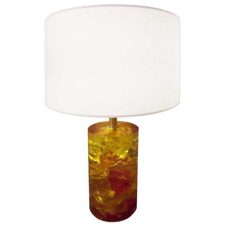 Pierre Giraudon Amber Acrylic Lamp