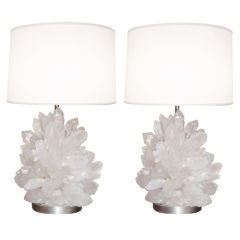 Pair of Rock Crystal Lamps