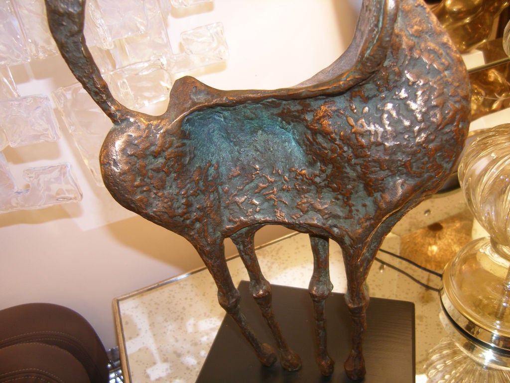 Wood Abstract Bronze Horse by Curtis  Jere