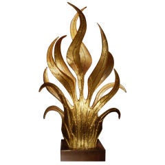 Signed Willy Daro Gilt Bronze Torchiere