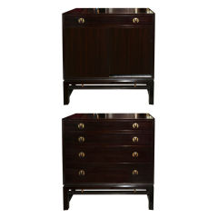 Pair of Dunbar Rare Padauk Wood Dressers