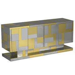 Paul Evans Chrome & Brass Cityscape Credenza