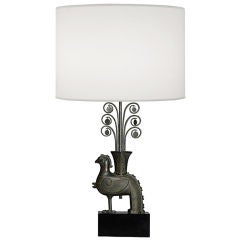 Billy Haines Modernist Bronze Bird Lamp